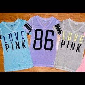 LOT of (3) VS PINK Tie-dye V-Neck tees/ Size: XS